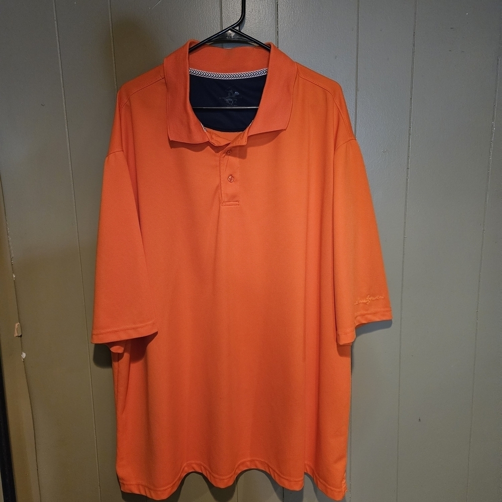 Polo Club Men’s Orange Performance Polo Shirt | Size 3X Short Sleeve Golf Casual